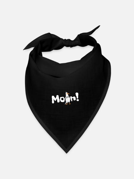 Moin - Möwe lustig Geschenk Bestseller - Bandana Dreieckstuch - Schwarz