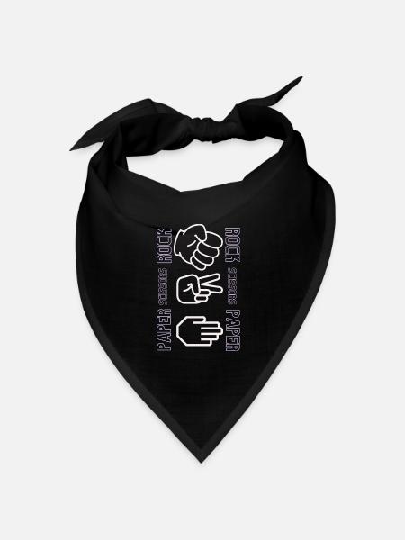 Entscheidungsspiel Stein, Schere und Papier - Bandana Dreieckstuch - Schwarz
