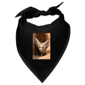 Fennek Wüstenfuchs Tier Afrika - Bandana Dreieckstuch - Schwarz - Vorne