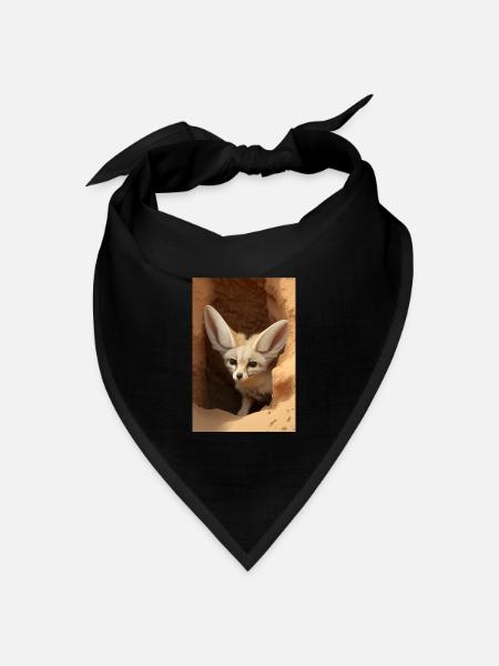 Fennek Wüstenfuchs Tier Afrika - Bandana Dreieckstuch - Schwarz