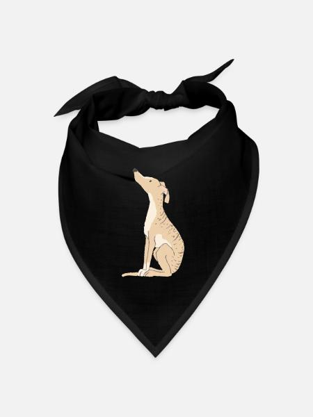 Windhund gestromt - Bandana Dreieckstuch - Schwarz