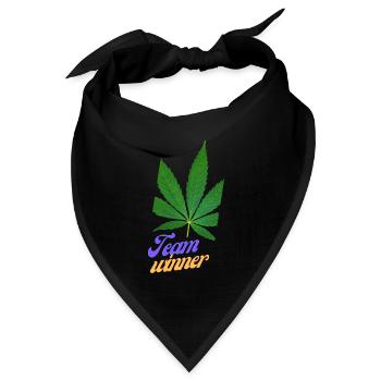 team winner, lustige Sprüche, Geschenk - Bandana Dreieckstuch - Schwarz - Vorne