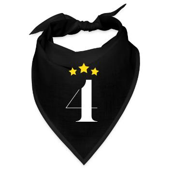 4. Geburtstag - Bandana Dreieckstuch - Schwarz - Vorne