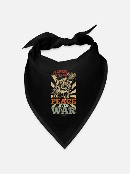 ich bevorzuge Frieden und Liebe - Bandana Dreieckstuch - Schwarz