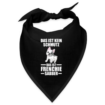 Hund Frenchie - Bandana Dreieckstuch - Schwarz - Vorne