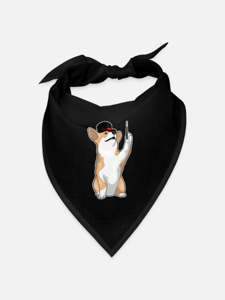 Corgi Zauberer Zauberstab - Bandana Dreieckstuch - Schwarz