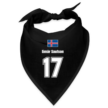 Island Trikot Nr.17 - Bandana Dreieckstuch - Schwarz - Vorne