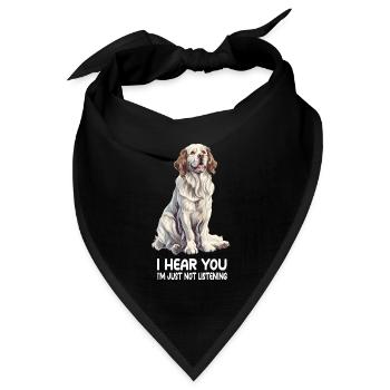 Clumber Spaniel - Bandana Dreieckstuch - Schwarz - Vorne