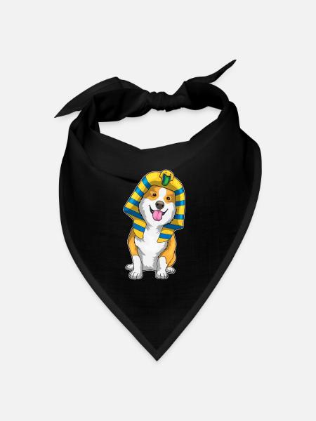Corgi Halloween Pharao - Bandana Dreieckstuch - Schwarz