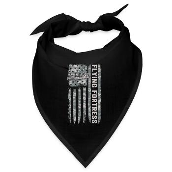 Flying Fortress Amerikanische Flagge WW2 Tarnung B - Bandana Dreieckstuch - Schwarz - Vorne