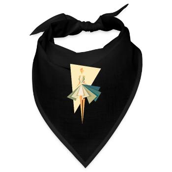 Abstrakte Modefigur – Geometrische Fashion Illustr - Bandana Dreieckstuch - Schwarz - Vorne