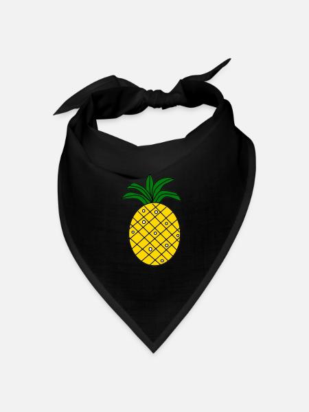 Ananas Sommer T-shirt - Bandana Dreieckstuch - Schwarz