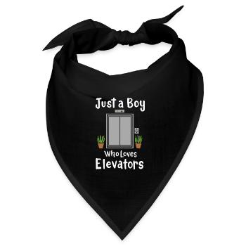 Just A Boy Who Loves Elevators - Bandana Dreieckstuch - Schwarz - Vorne