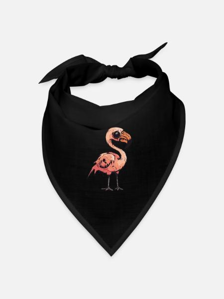 Flamingo Halloween Zombie - Bandana Dreieckstuch - Schwarz