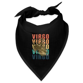 Sternzeichen Tierkreiszeichen Virgo September - Bandana Dreieckstuch - Schwarz - Vorne