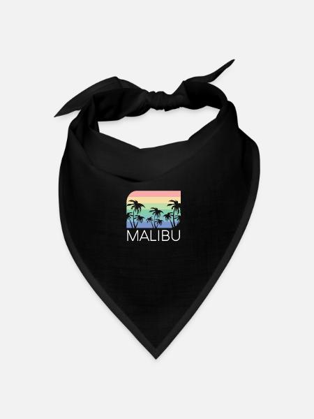 Malibu California Beach Coast Retro Vintage SoCal - Bandana Dreieckstuch - Schwarz