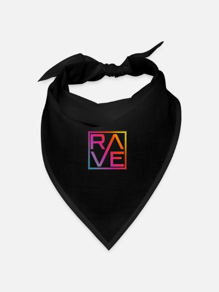 Raving, Rave, Techno, House, Edm Party - Bandana Dreieckstuch - Schwarz