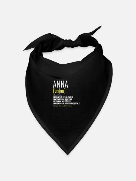 Anna Damen Vorname Outfit | Lustiger Definition - Bandana Dreieckstuch - Schwarz