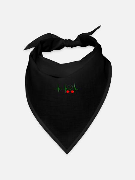 Cherry Kirsche Herzschlag Frucht Kirschen - Bandana Dreieckstuch - Schwarz