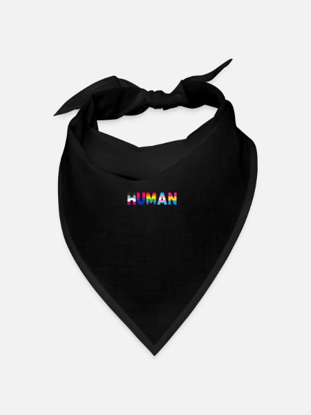 HUMAN LGBT Flag Gay Pride Month Transgender Rainbo - Bandana Dreieckstuch - Schwarz