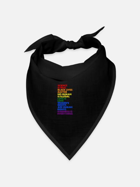Gay Pride Science Is Real Black Lives Matter Love - Bandana Dreieckstuch - Schwarz