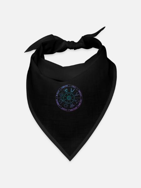 Wicca Calender pastel grunge Gothic - Bandana Dreieckstuch - Schwarz