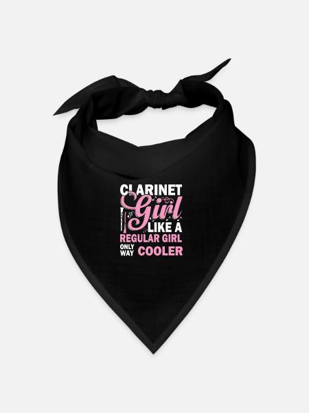 Clarinet Girl Funny Clarinet Player - Bandana Dreieckstuch - Schwarz