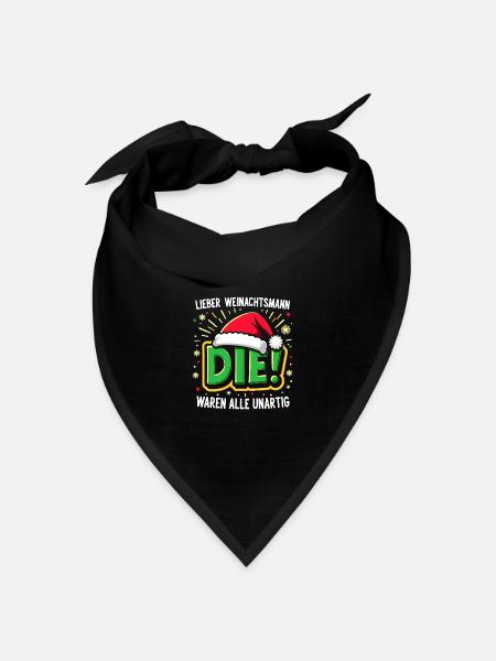 lieber guter weihnachtsmann Weihnachts - Bandana Dreieckstuch - Schwarz
