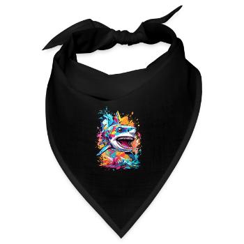 Hai - Bandana Dreieckstuch - Schwarz - Vorne