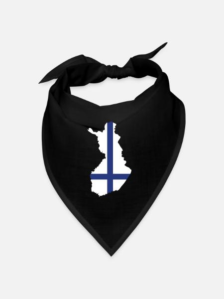 Finnland Finnisch Finnische Finnländer - Bandana Dreieckstuch - Schwarz