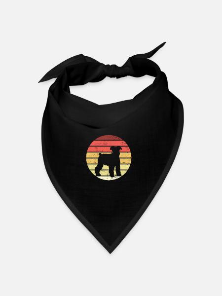 Zwergschnauzer Hunde Miniatur Hund - Bandana Dreieckstuch - Schwarz