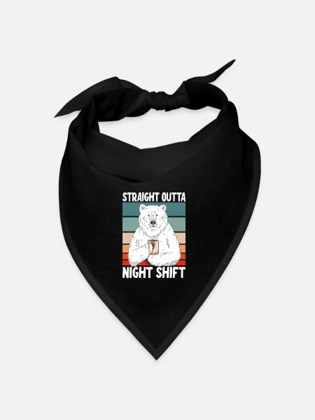 Direkte aus der Nachtschicht - Bandana Dreieckstuch - Schwarz