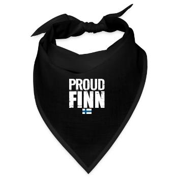 Proud Finn Finnland Finnische Flagge Finne - Bandana Dreieckstuch - Schwarz - Vorne