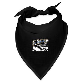 Superheld, clever getarnt als Bauherr - Bandana Dreieckstuch - Schwarz - Vorne