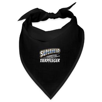 Superheld, clever getarnt als Tierpfleger - Bandana Dreieckstuch - Schwarz - Vorne