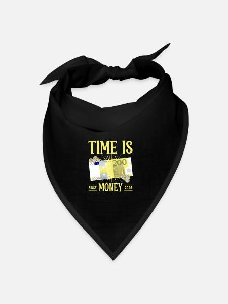 Zeit ist Geld - Bandana Dreieckstuch - Schwarz