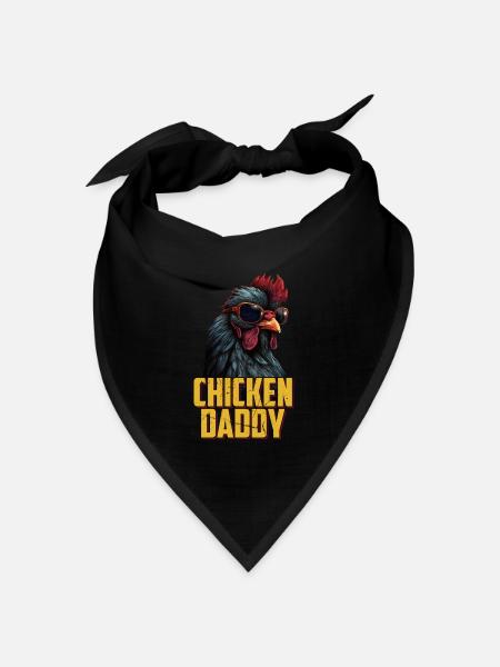 Chicken Daddy Hühner Vatertag Geflügelzüchter Hahn - Bandana Dreieckstuch - Schwarz