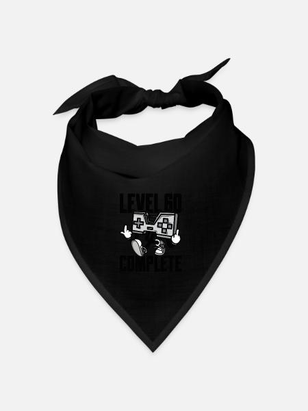 Level 60 Complete Geburtstagsgeschenk 60 Jahre - Bandana Dreieckstuch - Schwarz