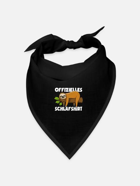 Faultier Offizielles Schlafshirt Pyjama - Bandana Dreieckstuch - Schwarz