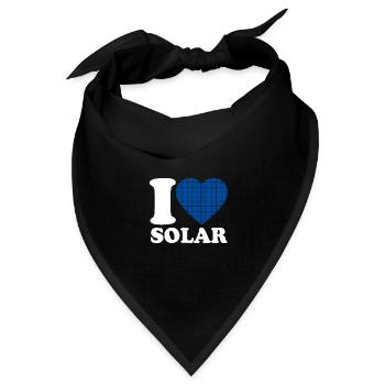I Love Solar - Herz - Erneuerbare Energie - Bandana Dreieckstuch - Schwarz - Vorne