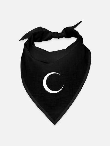 Mondsichel - Bandana Dreieckstuch - Schwarz