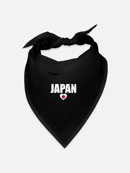 Japan Japanische Flagge Japaner - Bandana Dreieckstuch - Schwarz