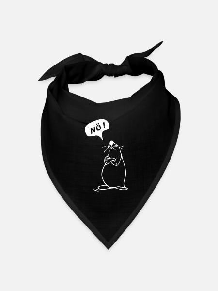 Nö mit Seehund lustiger Comic für Neinsager Nope - Bandana Dreieckstuch - Schwarz