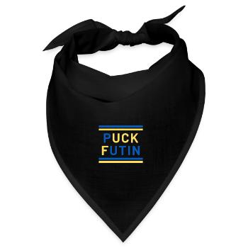Puck futin stop war - Bandana Dreieckstuch - Schwarz - Vorne