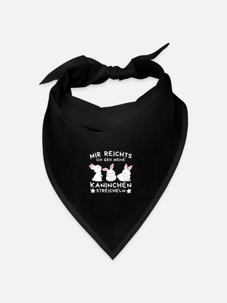 Mir reichts ich gehe meine Kaninchen streichen - Bandana Dreieckstuch - Schwarz