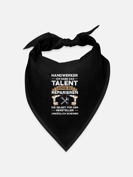 Handwerker Beruf Handwerk Geschenk - Bandana Dreieckstuch - Schwarz