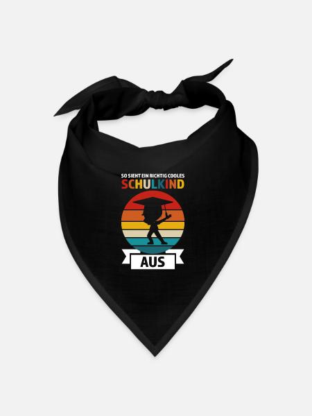 Schulkind Anfang Einschulung Geschenk - Bandana Dreieckstuch - Schwarz