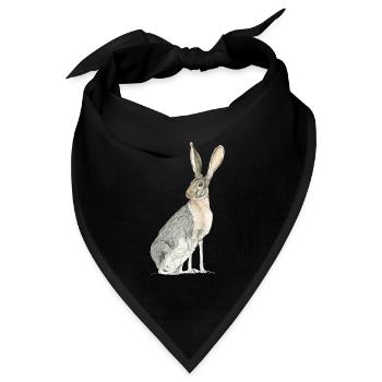 Hase mit langen Löffeln - Bandana Dreieckstuch - Schwarz - Vorne