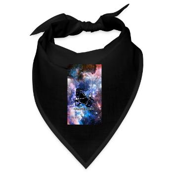 Steinbock Horoskop-Tierkreis-Raum-Galaxie - Bandana Dreieckstuch - Schwarz - Vorne