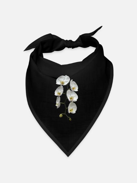 Orchidee - Bandana Dreieckstuch - Schwarz